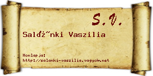 Salánki Vaszilia névjegykártya